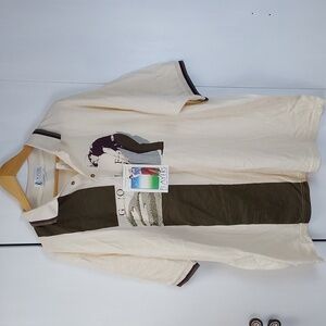 Van Heusen- Players Cream Golf POLO Mens Sports,Novelty New! Sz.XXL